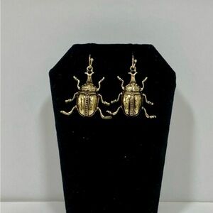 Gold Beetle Earrings